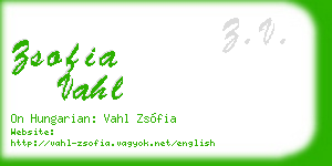 zsofia vahl business card